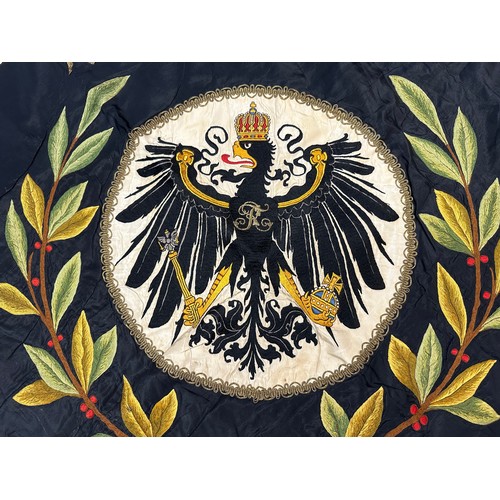 2126 - WW1 Imperial German Army Artillery Veterans Association Bad Oyenhausen Hand Embroidered Silk Banner.... 