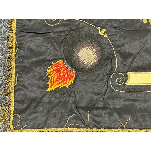 2126 - WW1 Imperial German Army Artillery Veterans Association Bad Oyenhausen Hand Embroidered Silk Banner.... 