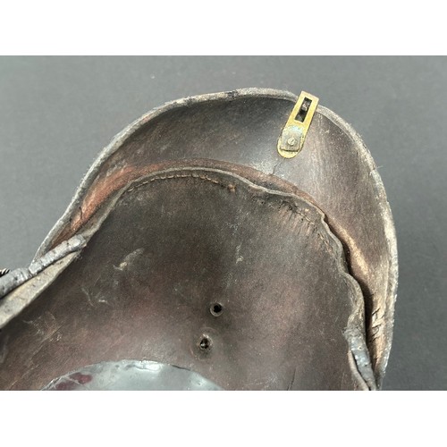 2128 - WW1 Imperial German Pickelhaube Helmet. Prusian helmet plate. One Prussian Cockade. Found in a coal ... 