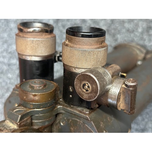 2134 - WW2 Third Reich S.F.14. ZGi Rabbit Ear Scherenfernrohr Binoculars. Maker marked 