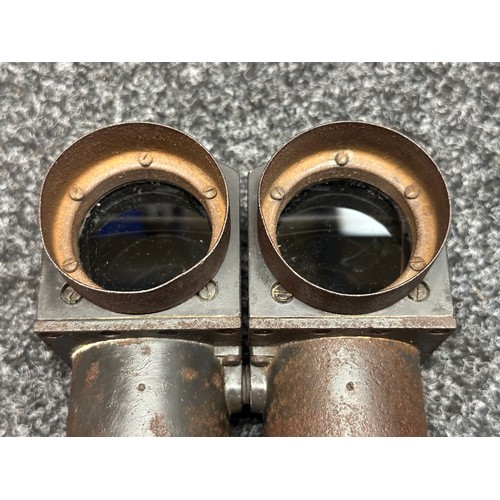 2134 - WW2 Third Reich S.F.14. ZGi Rabbit Ear Scherenfernrohr Binoculars. Maker marked 