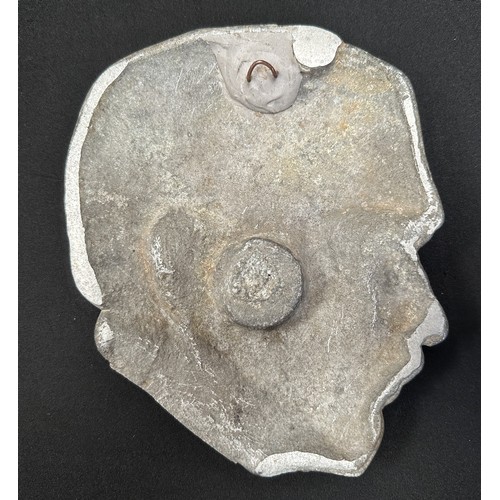 2137 - WW2 Third Reich Alloy Adolf Hitler Bust Plaque. Size approx. 175mm x 145mm. No makers marks. Obtaine... 