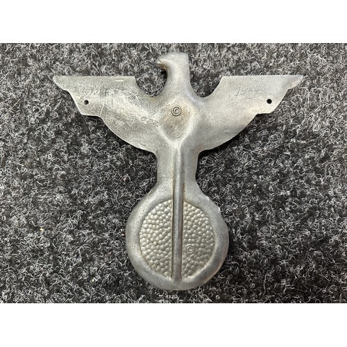 2148 - WW2 Third Reich Eagle in alloy with holes for fixing. Wingspan 146mm. Height 138mm. No makers marks.... 