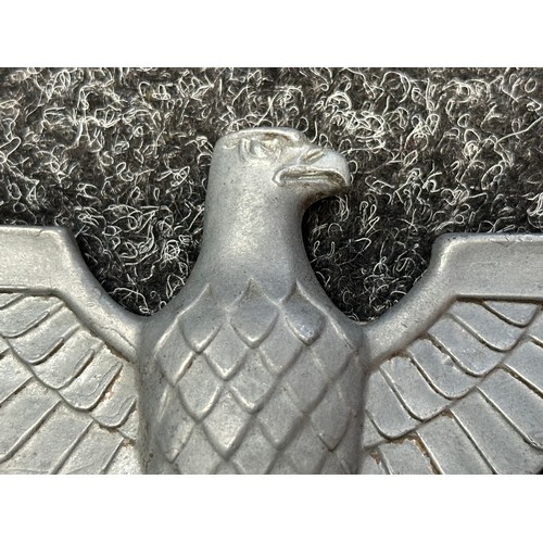 2148 - WW2 Third Reich Eagle in alloy with holes for fixing. Wingspan 146mm. Height 138mm. No makers marks.... 