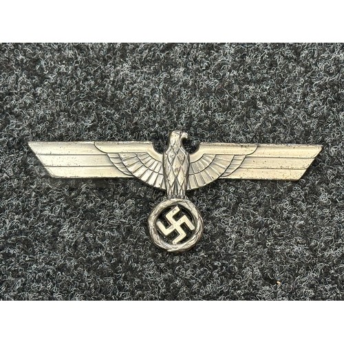 2149 - WW2 Third Reich Heer Eagle taken from a desk paperweight. 71mm wingspan, 71mm in height. Twin nut an... 