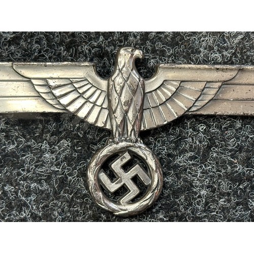 2149 - WW2 Third Reich Heer Eagle taken from a desk paperweight. 71mm wingspan, 71mm in height. Twin nut an... 