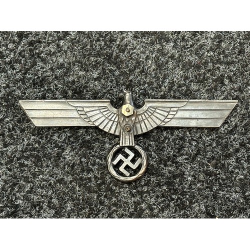 2149 - WW2 Third Reich Heer Eagle taken from a desk paperweight. 71mm wingspan, 71mm in height. Twin nut an... 