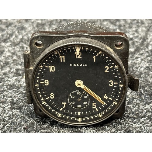 2151 - WW2 Third Reich Luftwaffe BoUK2 8 Day Cockpit Clock. Maker marked Kienzle to dial. Arabic numerals w... 