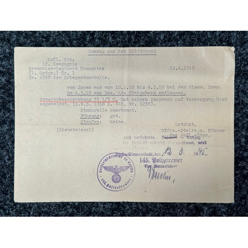 2161 - WW2 Third Reich SS document dated 30th June 1939 regarding an investigtion about a former police off... 