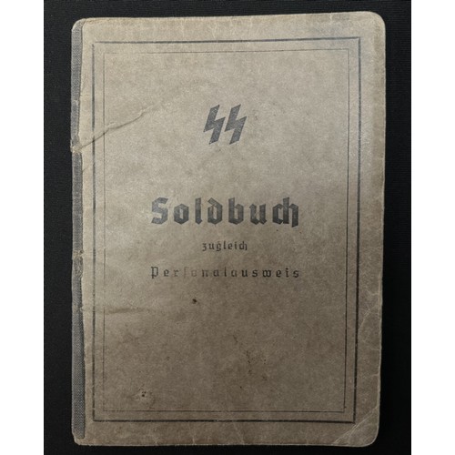 2163 - WW2 Third Reich SS-TV Soldbuch to SS Mann Johann Edler who was a guard at Matthausen and Gusen Conce... 