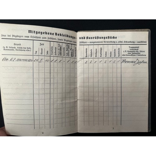 2163 - WW2 Third Reich SS-TV Soldbuch to SS Mann Johann Edler who was a guard at Matthausen and Gusen Conce... 