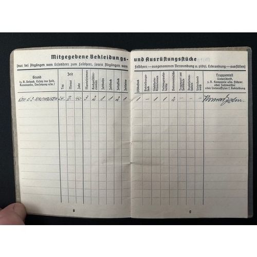 2163 - WW2 Third Reich SS-TV Soldbuch to SS Mann Johann Edler who was a guard at Matthausen and Gusen Conce... 