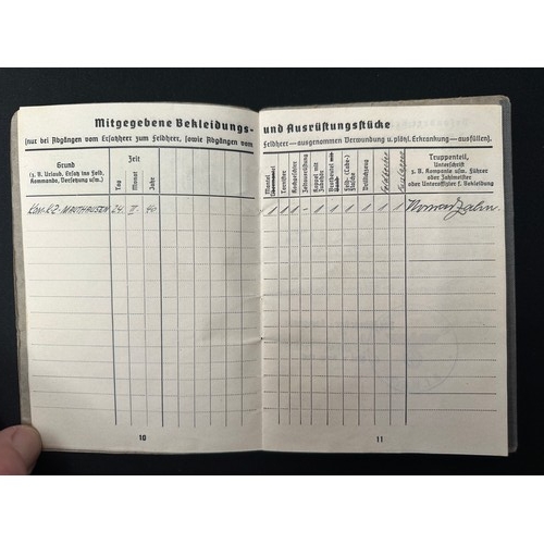 2163 - WW2 Third Reich SS-TV Soldbuch to SS Mann Johann Edler who was a guard at Matthausen and Gusen Conce... 