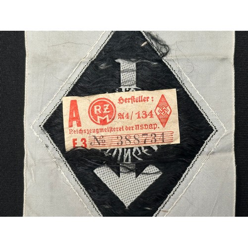 2164 - WW2 Third Reich cloth insignia: RAD cloth sports patch, HJ Sports award cloth patch with RZM label t... 