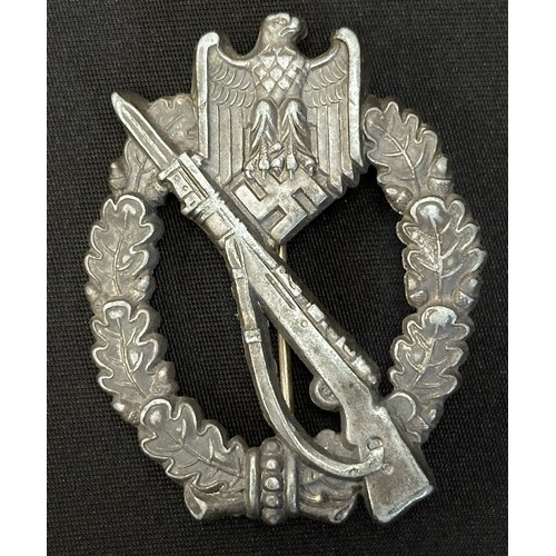 2167 - WW2 Third Reich Heer Infanterie Sturmabzeichen in Silber - Infantry Assault Badge in Silver. Hollow ... 