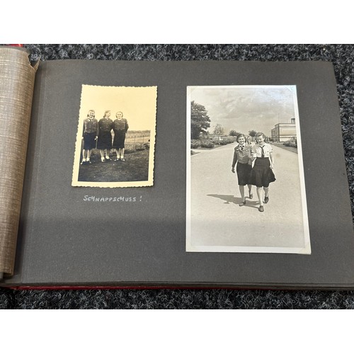 2172 - WW2 Third Reich BDM / RAD Photo album of a BDM girl and her friends. 1936 to 1944. Photos have capti... 