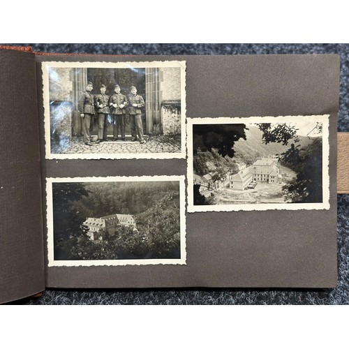 2173 - WW2 Third Reich Heer Photo album containg over 60 photographs showing one soldiers service early war... 