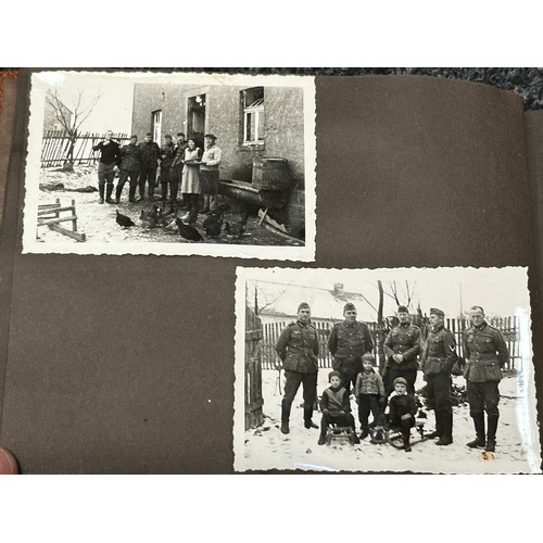 2173 - WW2 Third Reich Heer Photo album containg over 60 photographs showing one soldiers service early war... 