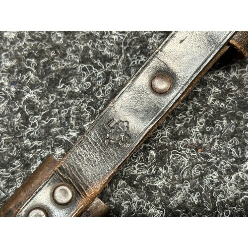 2175 - WW2 Third Reich Hitler Youth Knife with single edged blade 140mm in length, complete with etched 