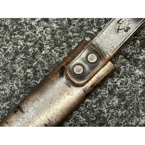 2175 - WW2 Third Reich Hitler Youth Knife with single edged blade 140mm in length, complete with etched 