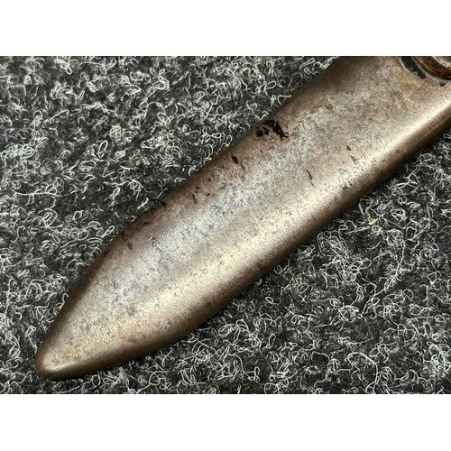 2175 - WW2 Third Reich Hitler Youth Knife with single edged blade 140mm in length, complete with etched 