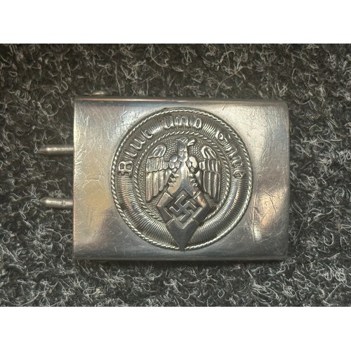 2182 - WW2 Third Reich Hitler Jugend Belt Buckle. Alloy injection moulded example. Maker marked 