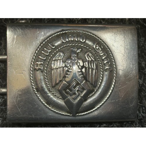 2182 - WW2 Third Reich Hitler Jugend Belt Buckle. Alloy injection moulded example. Maker marked 