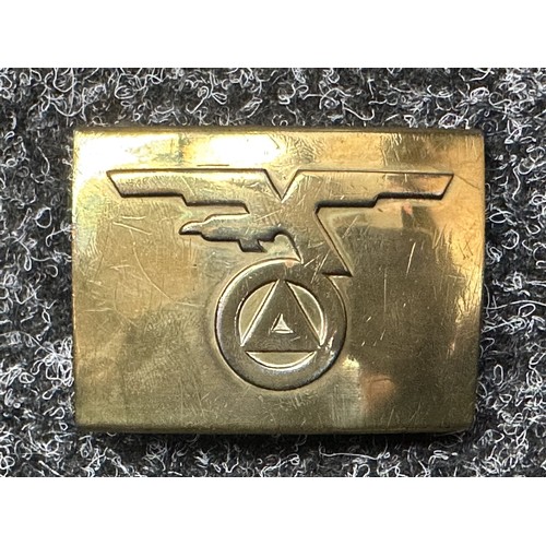 2183 - WW2 Third Reich Flemish Nationaal Socialistisch Jeugd Verbond NSJV Youth Movement Belt Buckle. Brass... 