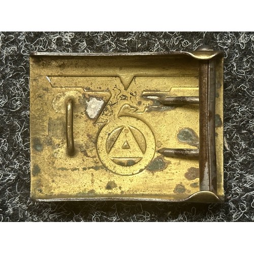 2183 - WW2 Third Reich Flemish Nationaal Socialistisch Jeugd Verbond NSJV Youth Movement Belt Buckle. Brass... 