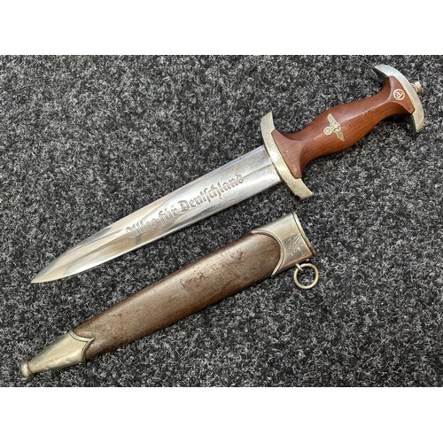 2189 - WW2 Third Reich SA Dienstdolch 1933 Pattern Dagger with double edged blade with 