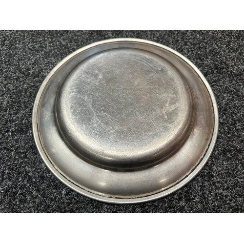 2191 - WW2 Third Reich Heer Offizierheim Bergen Stainless Steel Alloy Serving Plate. 295mm in diameter. Mak... 