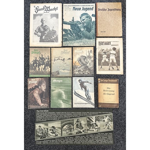 2195 - WW2 Third Reich Hitler Youth interest period magazines and booklets to include Der Pimpf, Morgen, Ne... 