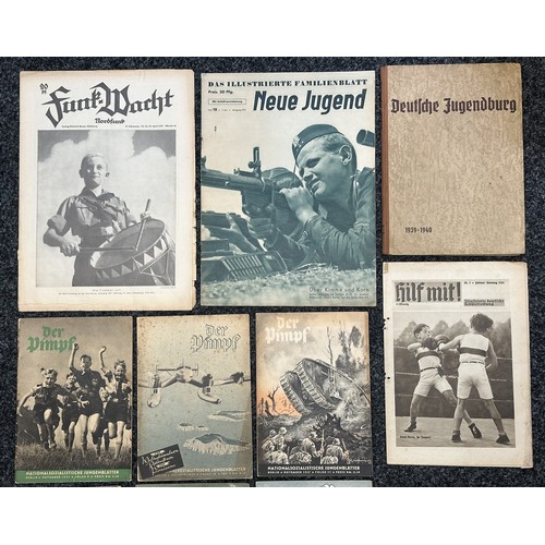 2195 - WW2 Third Reich Hitler Youth interest period magazines and booklets to include Der Pimpf, Morgen, Ne... 