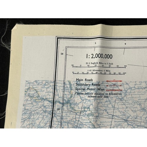 2198 - WW2 British RAF Silk Escape Map of France double sided code letter C/D.