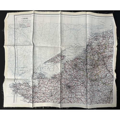 2200 - WW2 British RAF Silk Escape Map of France double sided code letter C/D.