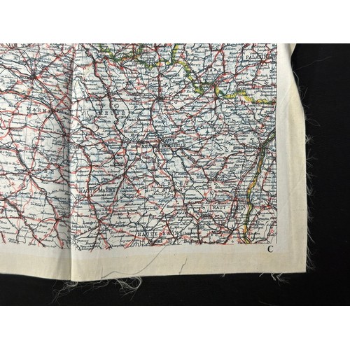 2200 - WW2 British RAF Silk Escape Map of France double sided code letter C/D.