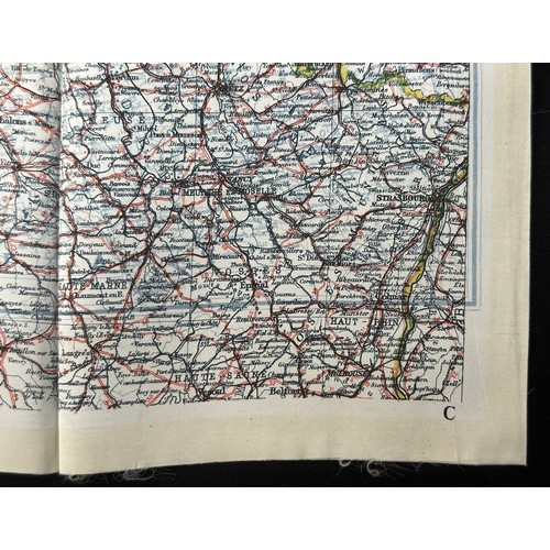 2201 - WW2 British RAF Silk Escape Map of France double sided code letter C/D.