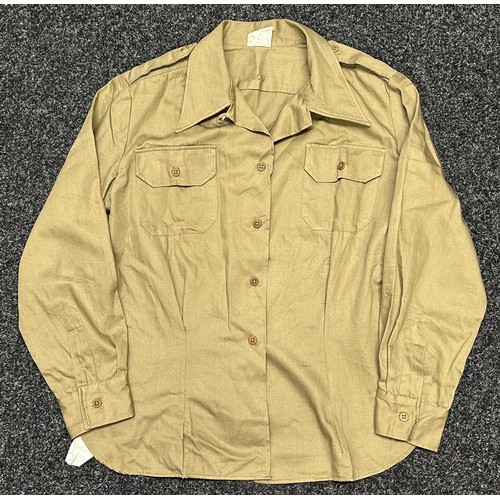 2202 - WW2 US Army Womens Army Corps Shirt, Cotton, Khaki. Size 20S. With label dated 11/13/44. Complete wi... 