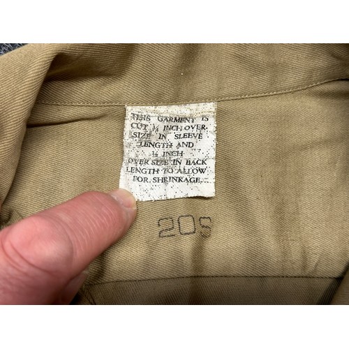 2202 - WW2 US Army Womens Army Corps Shirt, Cotton, Khaki. Size 20S. With label dated 11/13/44. Complete wi... 