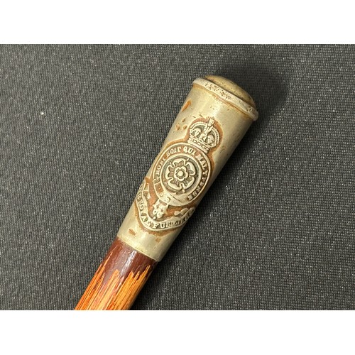 2207 - WW2 British 25 Prd Shell Case dated 1943, Bamboo Swagger Stick with white metal top Royal Fusiliers ... 