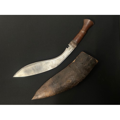 2208 - Gurkha Kukri knife with 305mm long single edged blade marked 