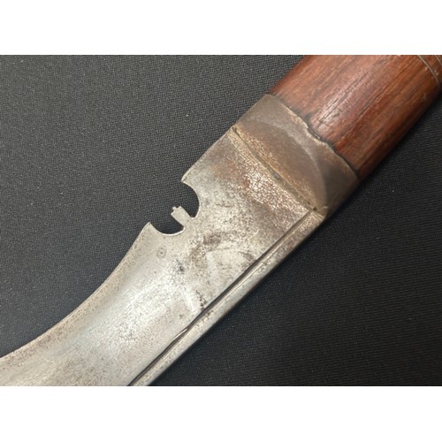 2208 - Gurkha Kukri knife with 305mm long single edged blade marked 