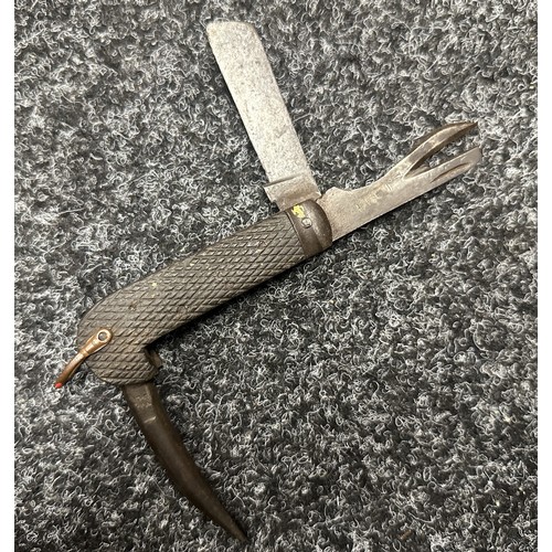 2209 - WW2 British items: Webbing Carrier ZA 11893 for the No 46 Wireless Set: Army issue Jack Knife with B... 