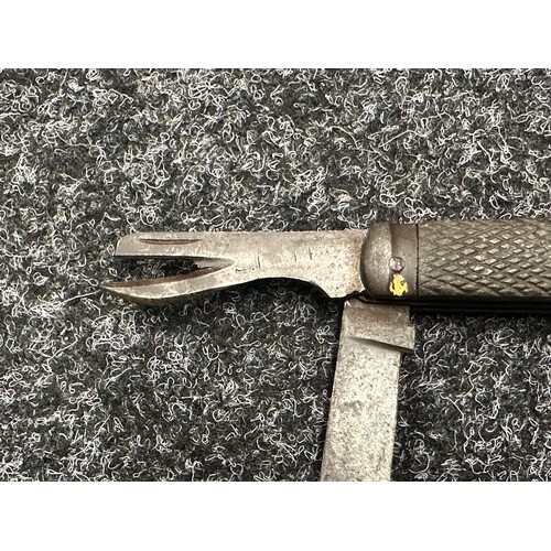 2209 - WW2 British items: Webbing Carrier ZA 11893 for the No 46 Wireless Set: Army issue Jack Knife with B... 