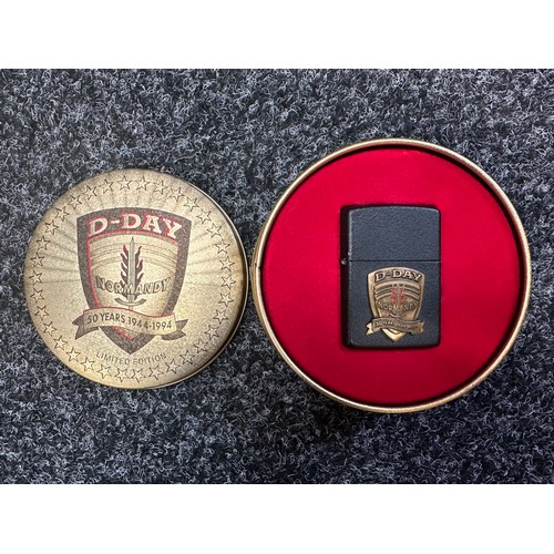 2260 - D-Day 50th Anniversary Comemmorative Zippo Cigarette Lighter complete is original presentation tin.