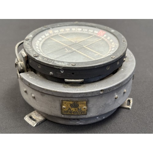 2265 - WW2 British RAF Type P8 Aircraft Compass as used in Spitfires, etc. Serial number 124445K. Complete ... 