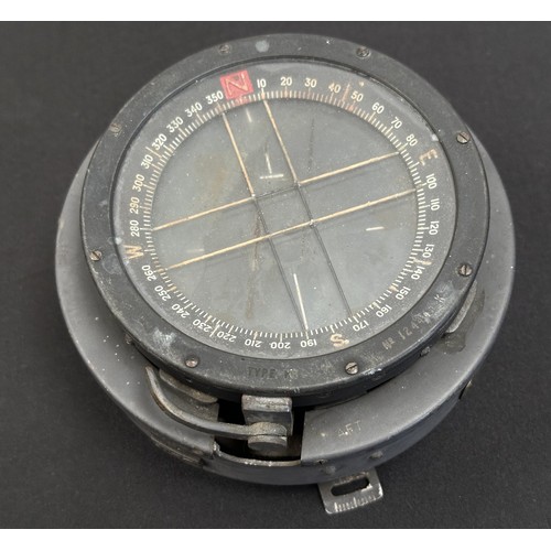 2265 - WW2 British RAF Type P8 Aircraft Compass as used in Spitfires, etc. Serial number 124445K. Complete ... 