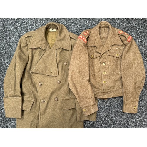 2266 - WW2 British North Staffordshire Officers Battledress Blouse complete with all originally sewn insign... 