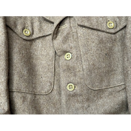 2266 - WW2 British North Staffordshire Officers Battledress Blouse complete with all originally sewn insign... 