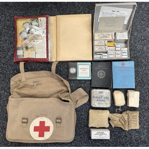 2269 - WW2 British Complete First Aid Outfit Book and ARP plus wartime First Aid kit and a 1955 dated First... 